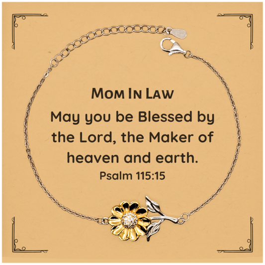 sunflower bracelet for mom in law engraved blessings perfect christmas gift psalm 115 15