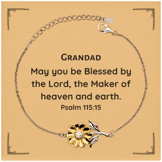 grandad sunflower bracelet may you be blessed by the lord perfect gift for christmas easter veterans day birthday