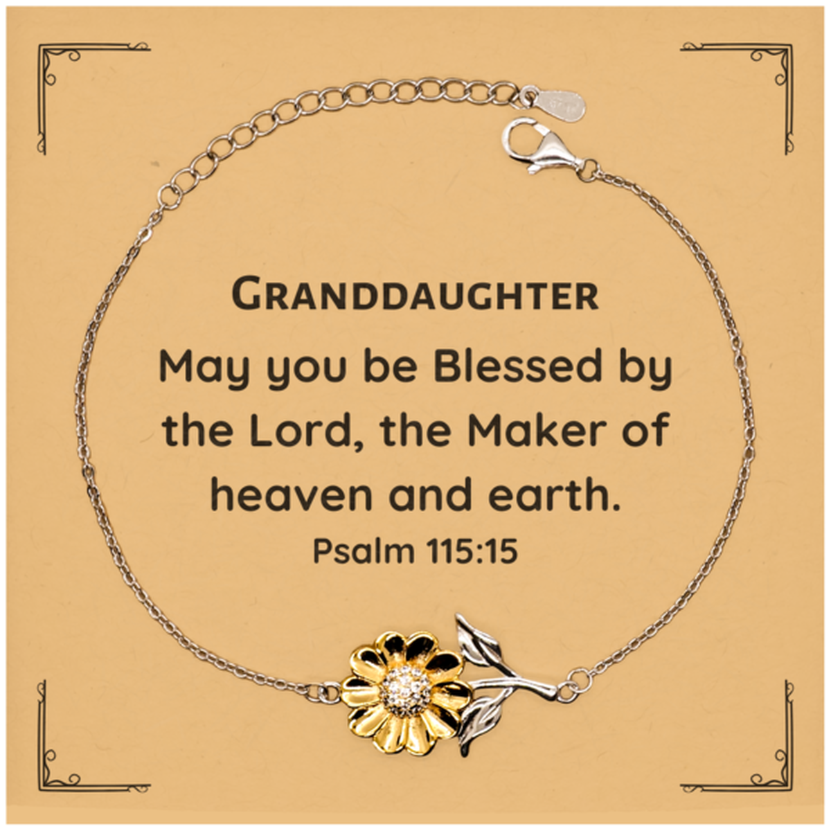 granddaughter sunflower bracelet engraved with hope and blessings for birthday and graduation gifts