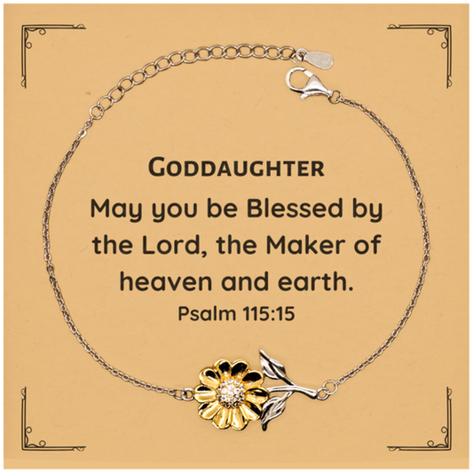 goddaughter sunflower bracelet inspirational psalm 115 15 gift for birthday christmas and graduation blessings from the lord for confidence and hope