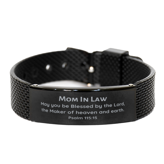 black shark mesh bracelet for mom in law blessed by the lord psalm 115 15 inspirational jewelry for birthday christmas and graduation gifts