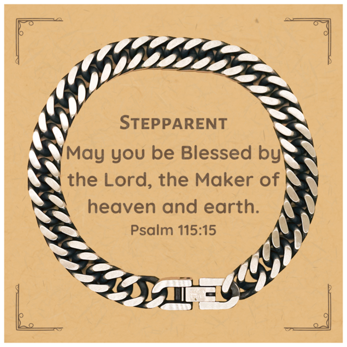 stepparent cuban link chain bracelet inspirational gift for birthday