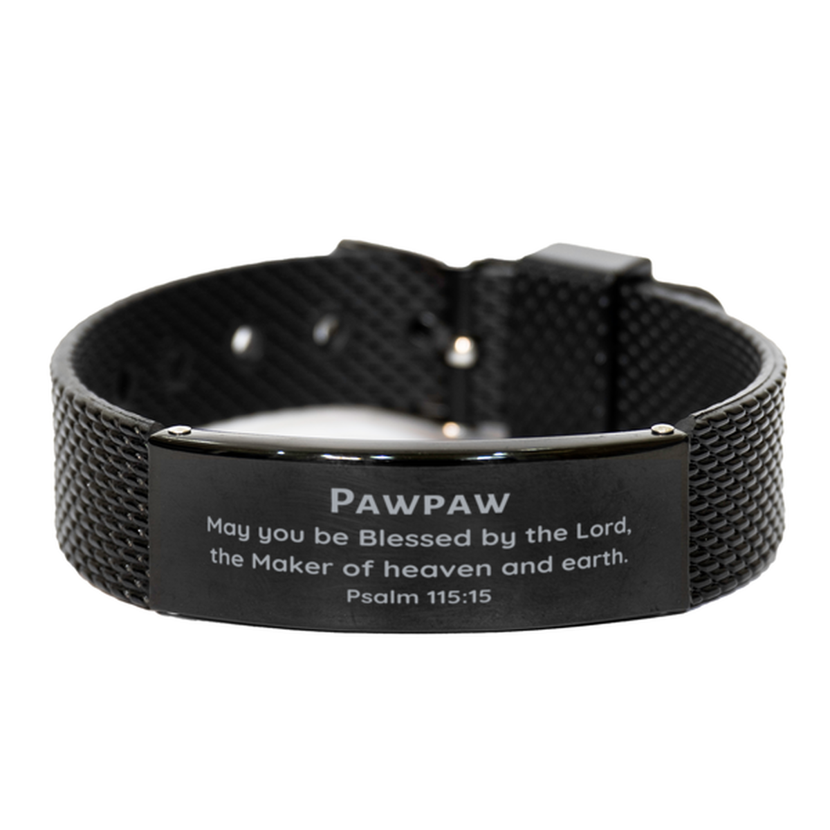 pawpaw black shark mesh bracelet unique engraved gift for birthday christmas graduation confidence and hope inspired jewelry