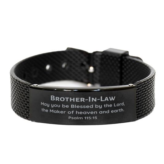black shark mesh bracelet for brother in law inspirational psalm 115 15 gift for birthday christmas and graduation unique and hopeful jewelry for him