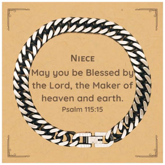 engraved cuban link chain bracelet niece may you be blessed by the lord perfect gift for birthday christmas graduation confidence inspirational jewelry for niece