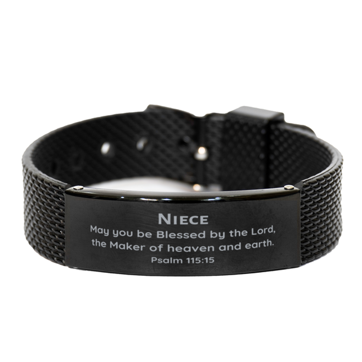 black shark mesh bracelet for niece blessings from psalm 115 15 birthday and christmas gift inspirational jewelry for confidence and hope