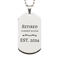 retired apartment manager est 2024 silver dog tag engraved gift for special occasion