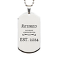 retired database administrator 2024 silver dog tag gift for veterans day and graduation