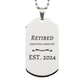 retired executive assistant est 2024 silver dog tag perfect gift for graduation christmas and veterans day