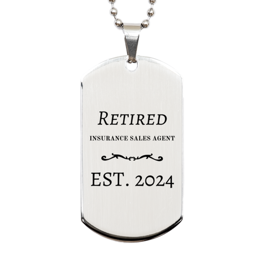 retired insurance sales agent dog tag engraved retirement gift for insurance professionals perfect for graduation and veterans day