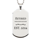 operations manager retired 2024 engraved silver dog tag perfect gift for graduation birthday and veterans day