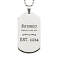 retired personal care aide est 2024 engraved silver dog tag birthday gift for personal care aides unique and inspirational jewelry for graduation and veterans day