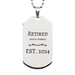 postal worker dog tag retired est 2024 engraved gift for graduation veterans day christmas easter
