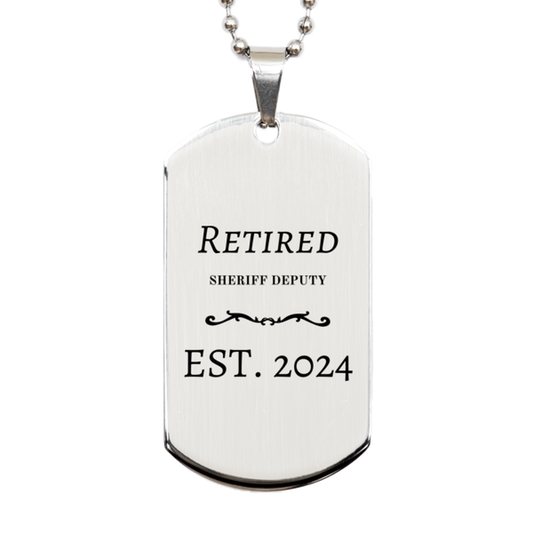 unique engraved silver dog tag for retired sheriff deputy perfect gift for retirement birthday and graduation show your appreciation with this inspirational accessory