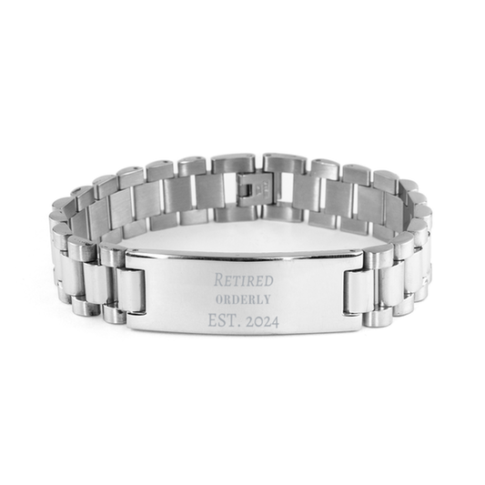 retired orderly est 2024 ladder stainless steel bracelet for inspirational graduation gift confidence veterans day