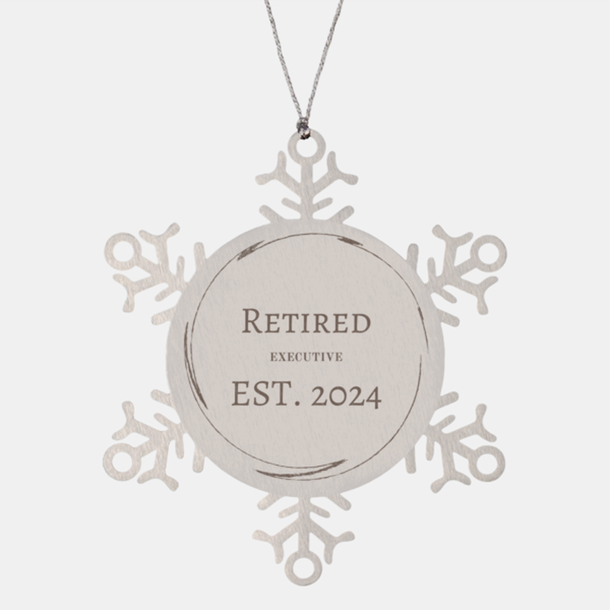 retired executive est 2024 snowflake ornament for christmas decor and retirement gift