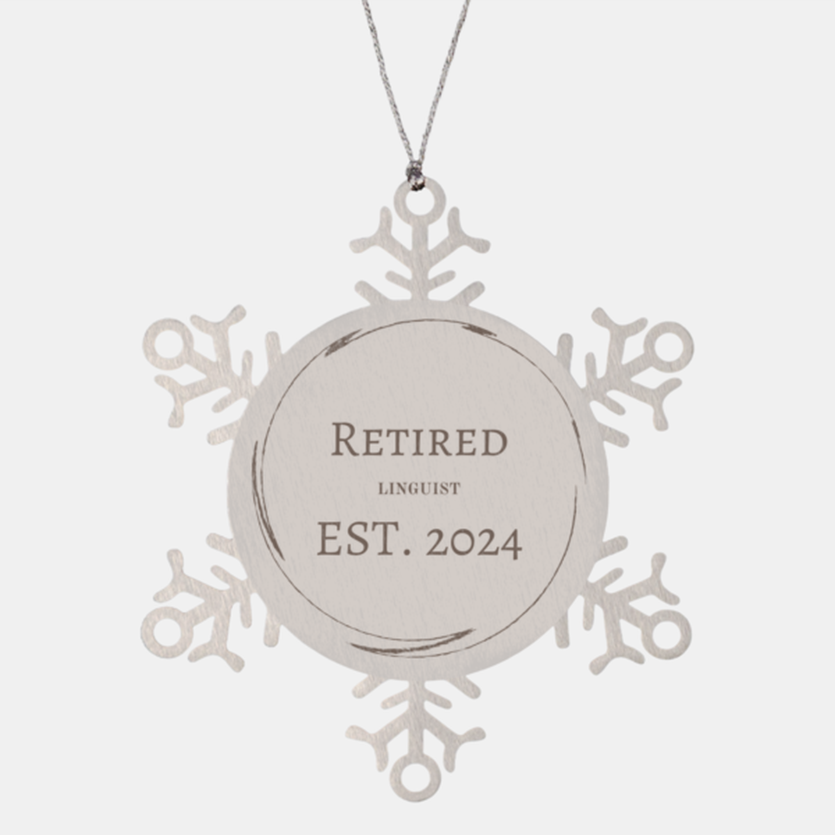 retired linguist est 2024 snowflake ornament perfect gift for christmas holidays and graduation celebration