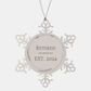retired psychologist est 2024 snowflake ornament unique gift for christmas holiday decor or graduation celebration psychologist appreciation
