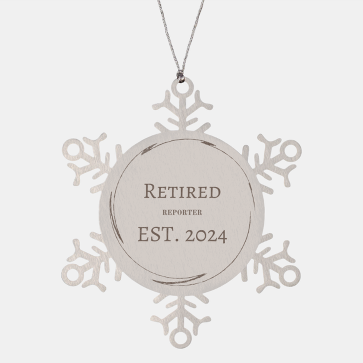 retired reporter christmas snowflake ornament unique gift for journalist and writer retirement party decor holiday keepsake