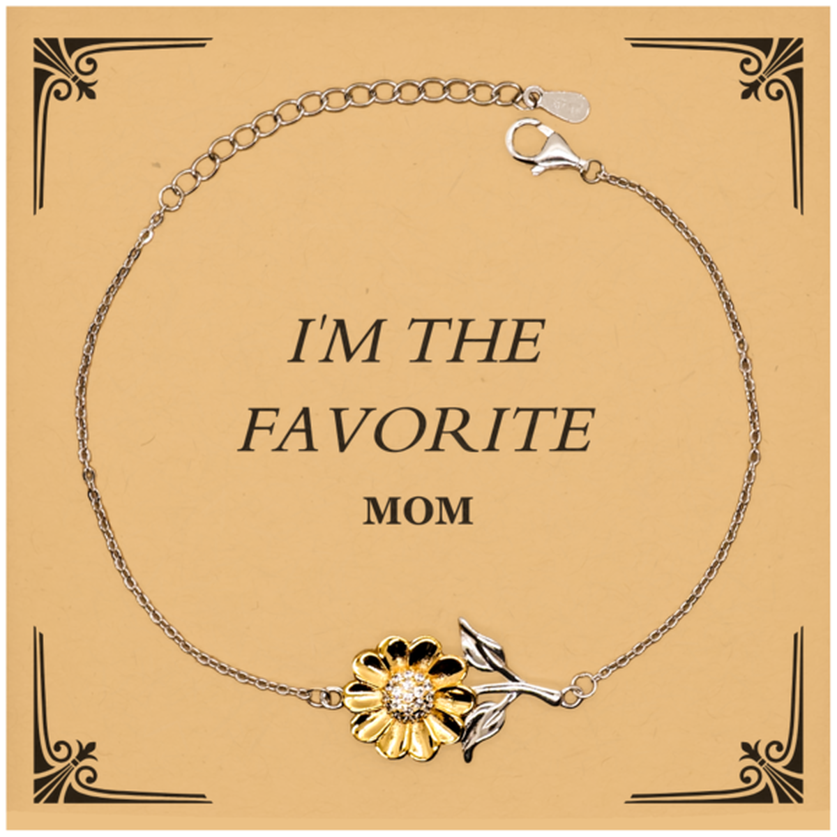 mom sunflower bracelet im the favorite engraved gift for her mothers day birthday christmas inspirational jewelry confidence boost