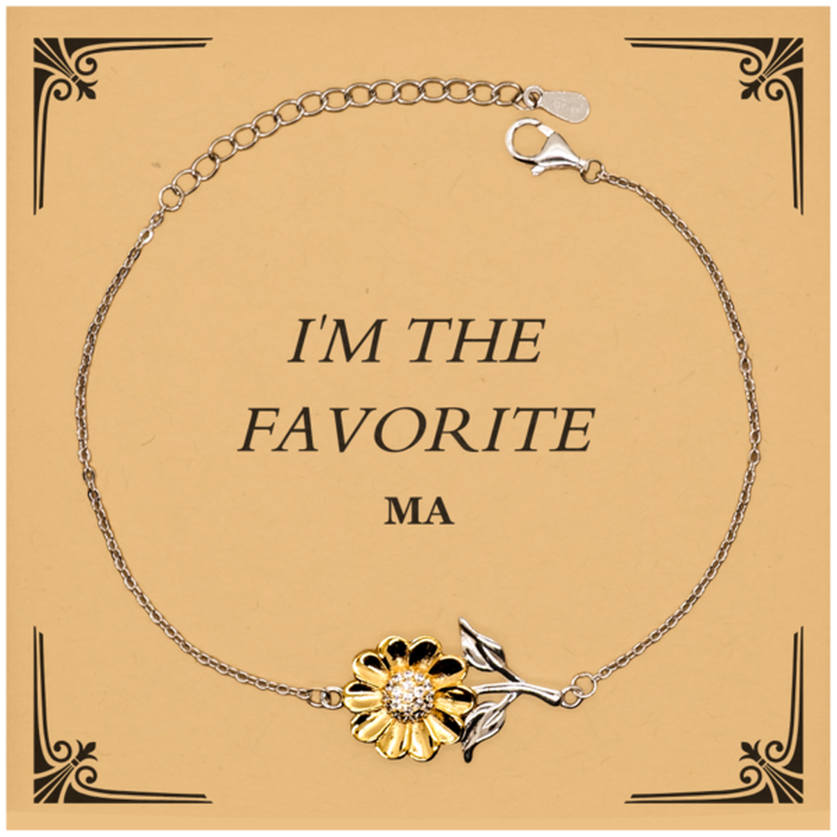 ma sunflower bracelet im the favorite mom mothers day gift family jewelry inspirational love birthday present unique christmas accessory 150 designs available