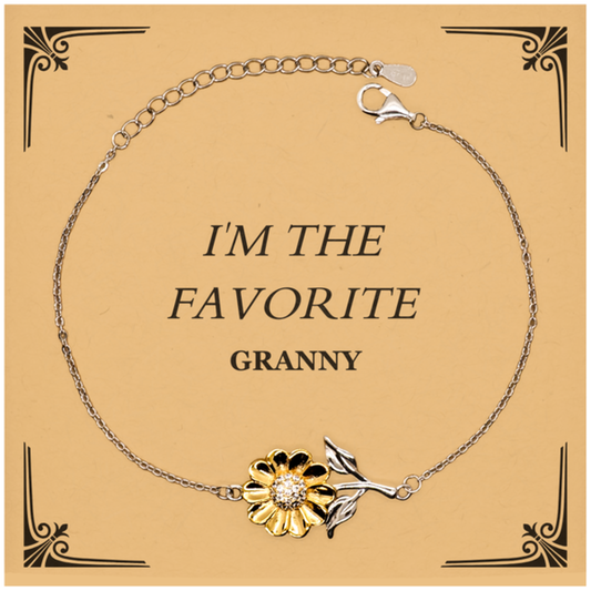 im the favorite sunflower bracelet for granny engraved gift for birthday christmas and special holidays unique inspirational jewelry for confidence and hope