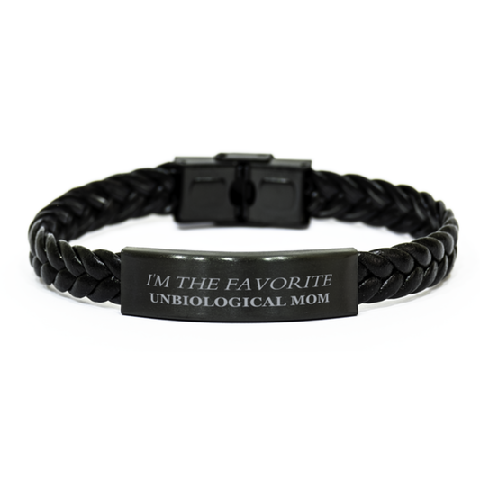 unique unbiological mom braided leather bracelet im the favorite gift for mothers day and birthday celebration