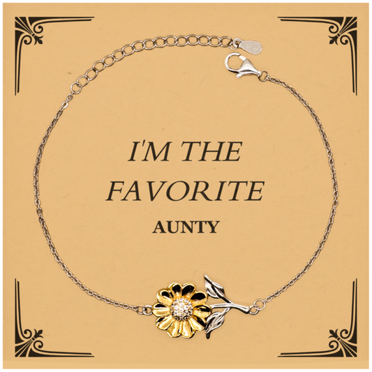 engraved sunflower bracelet for aunty im the favorite birthday gift for confidence and hope during holidays and graduation