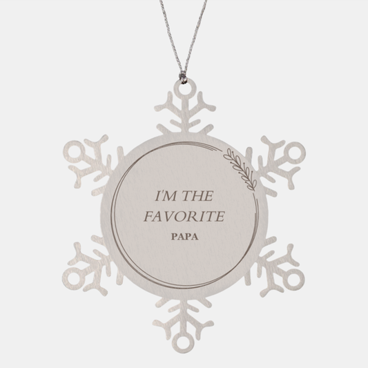im the favorite papa snowflake ornament for christmas gifts and holidays