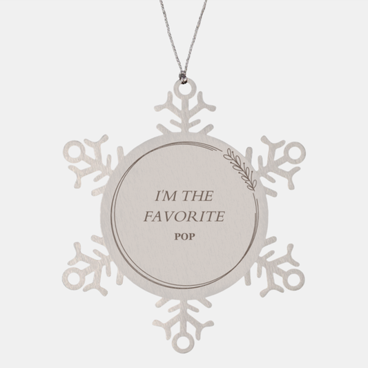 snowflake ornament pop im the favorite engraved christmas decor for the holidays