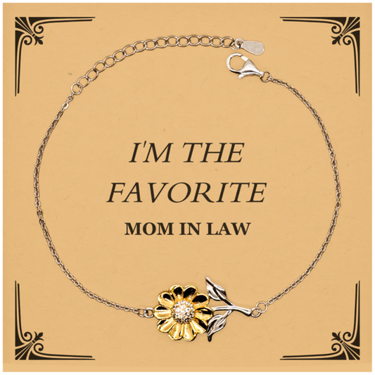 sunflower bracelet for mom in law unique engraved gift for mother in law on birthday christmas and holidays im the favorite mom in law show your love and appreciation