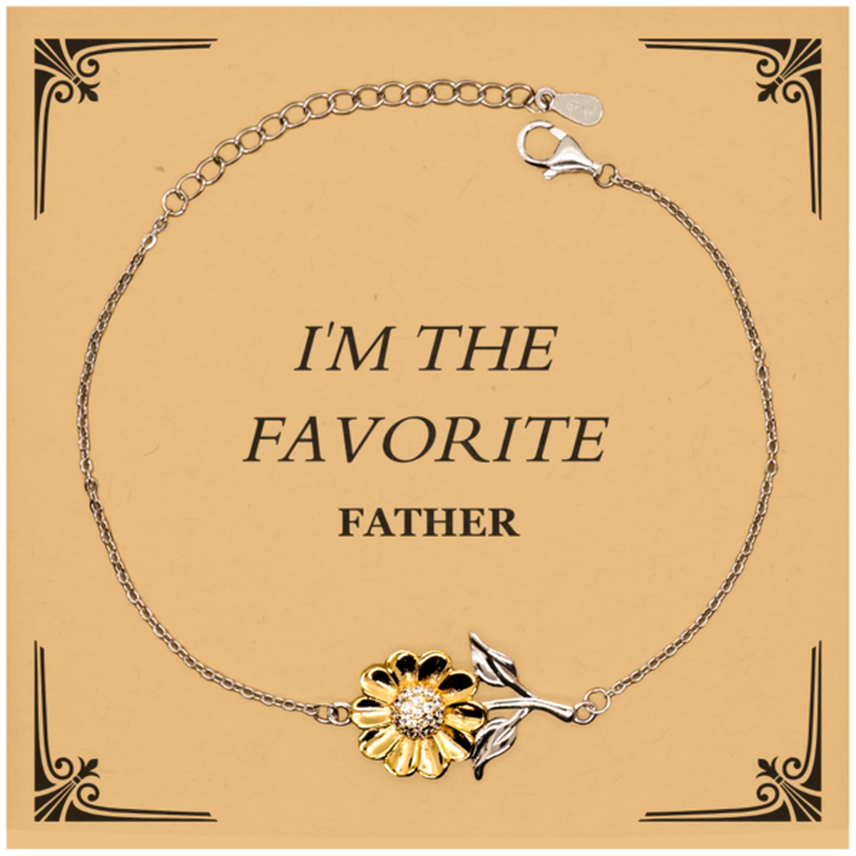father sunflower bracelet im the favorite engraved inspirational gift for birthday and christmas