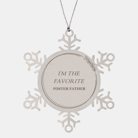 foster father engraved snowflake ornament im the favorite dad gift for christmas thanksgiving holidays thank you appreciation presents