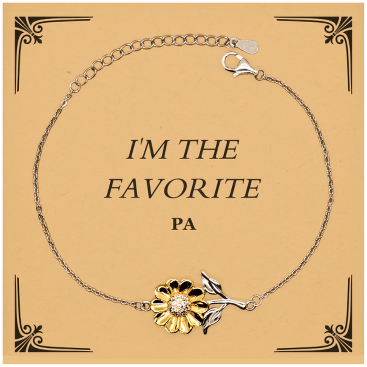 sunflower bracelet for pa inspirational engraved jewelry for mom aunt sister birthday gift for her im the favorite pa christmas graduation hope confidence