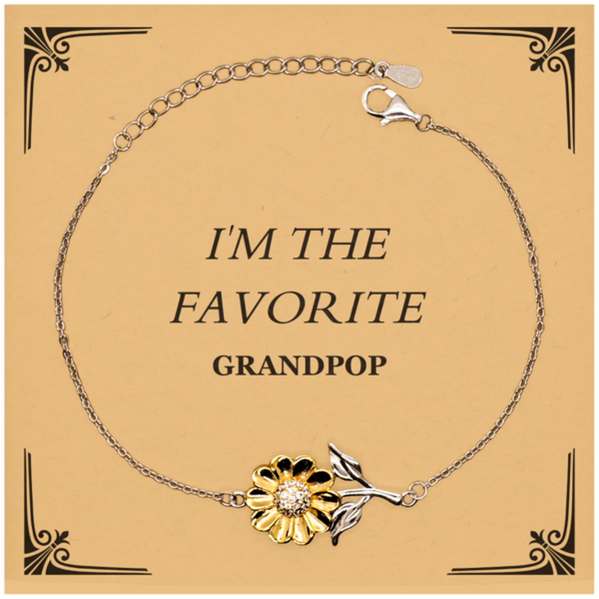 im the favorite grandpop sunflower engraved bracelet for grandpop on christmas birthday and graduation unique gift for grandpop showing love and appreciation for grandpops confidence and inspirational influence
