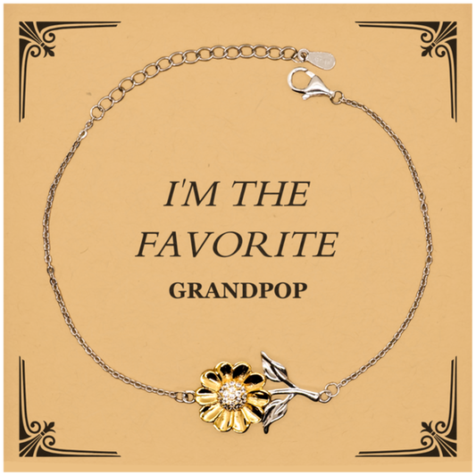 im the favorite grandpop sunflower engraved bracelet for grandpop on christmas birthday and graduation unique gift for grandpop showing love and appreciation for grandpops confidence and inspirational influence