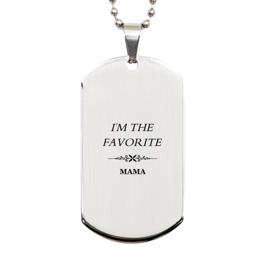 unique engraved silver dog tag for mama im the favorite mama perfect gift for mothers day birthday christmas and veterans day confidence boosting jewelry for mom