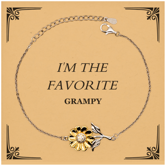 grampy sunflower bracelet im the favorite grandpa birthday graduation gift idea for grandfather with engraved inspirational quote