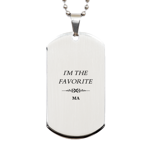 silver dog tag for mom im the favorite mothers day engraved gift for her birthday christmas and veterans day meaningful and unique ma necklace for women