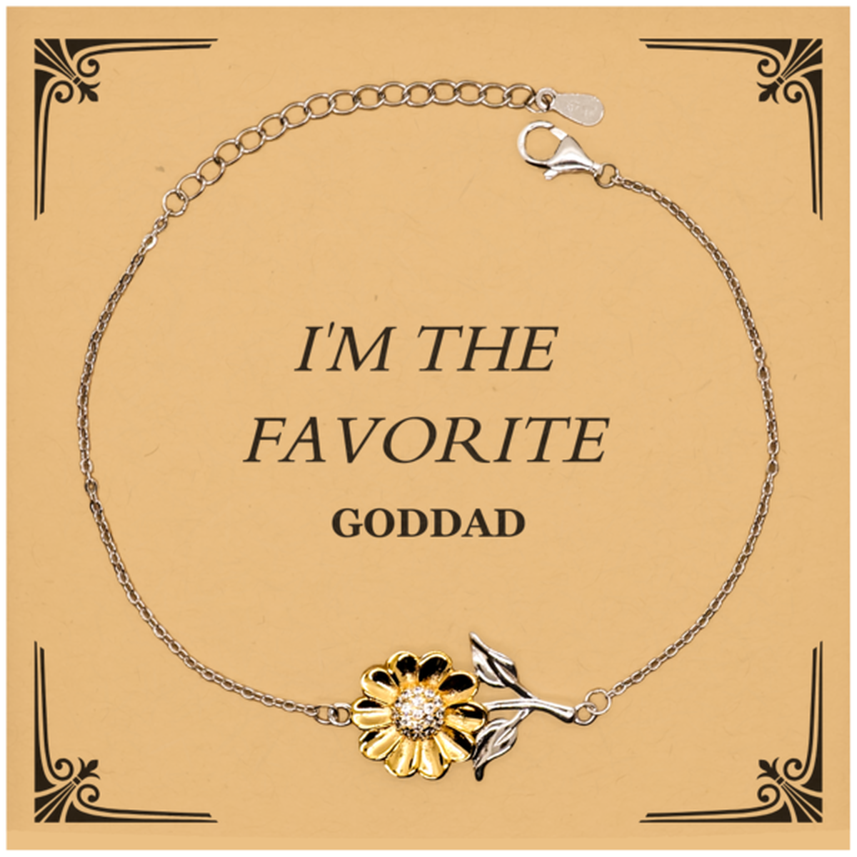 goddad sunflower bracelet engraved inspirational quote birthday gift for him