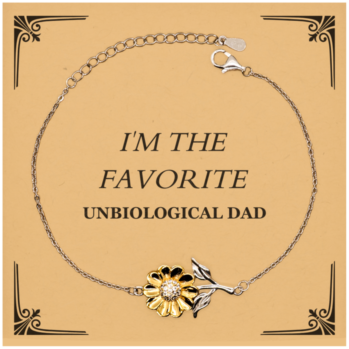 unbiological dad sunflower bracelet im the favorite dad gift for birthdays christmas and graduation unique engraved jewelry to show appreciation and love