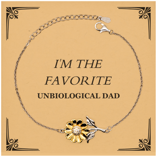 unbiological dad sunflower bracelet im the favorite dad gift for birthdays christmas and graduation unique engraved jewelry to show appreciation and love