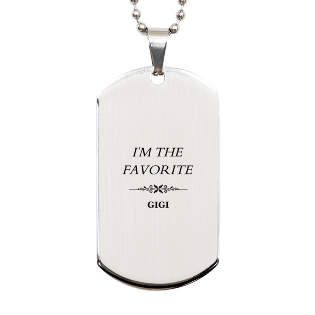 engraved silver dog tag gigi im the favorite confidence graduation gift