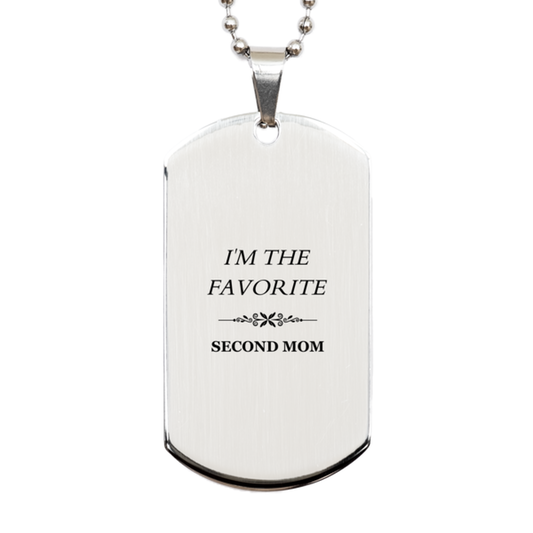 silver dog tag second mom im the favorite engraved inspirational gift for birthdays christmas graduation