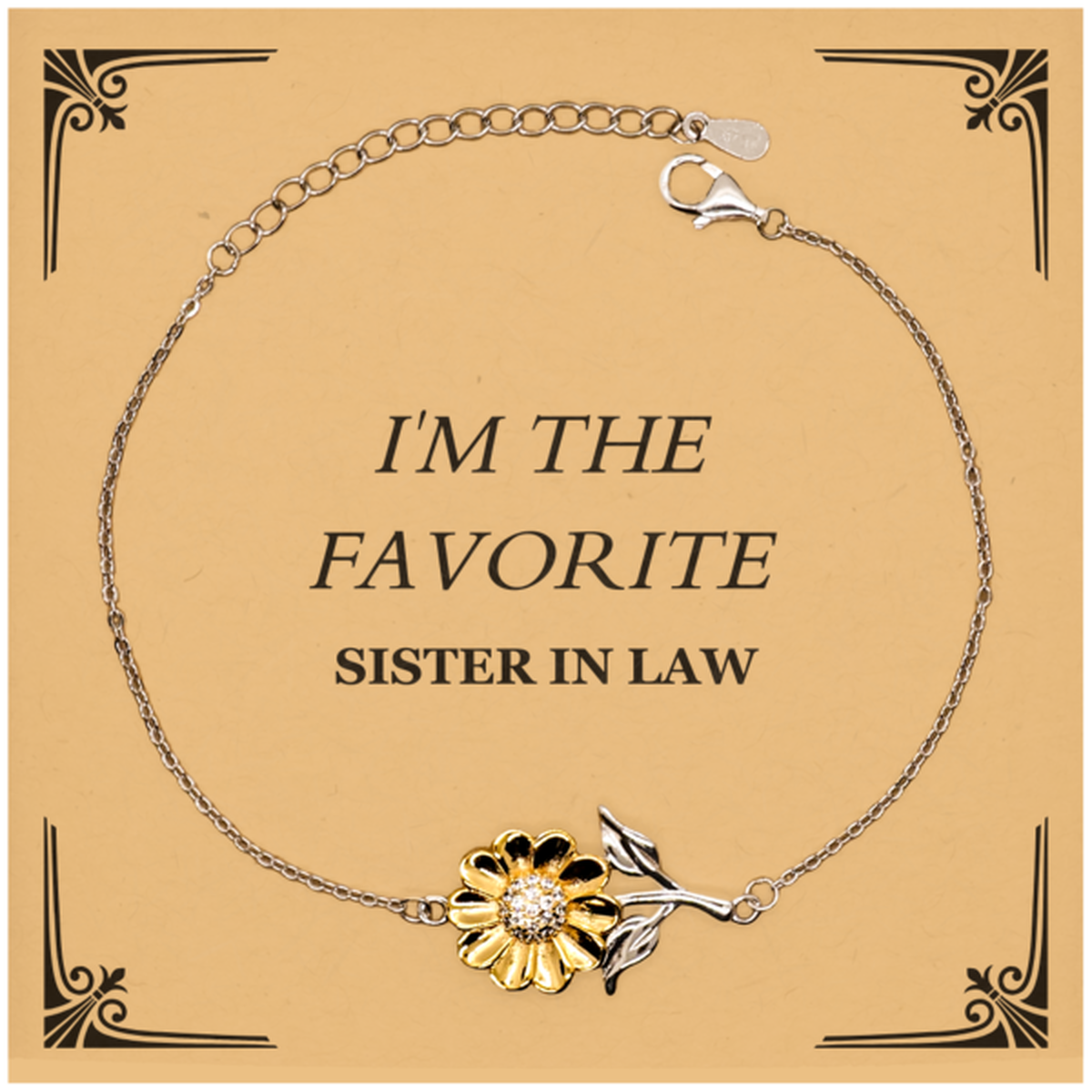 gift for sister in law sunflower bracelet im the favorite engraved family jewelry for birthday christmas graduation celebration