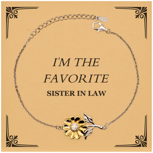 gift for sister in law sunflower bracelet im the favorite engraved family jewelry for birthday christmas graduation celebration