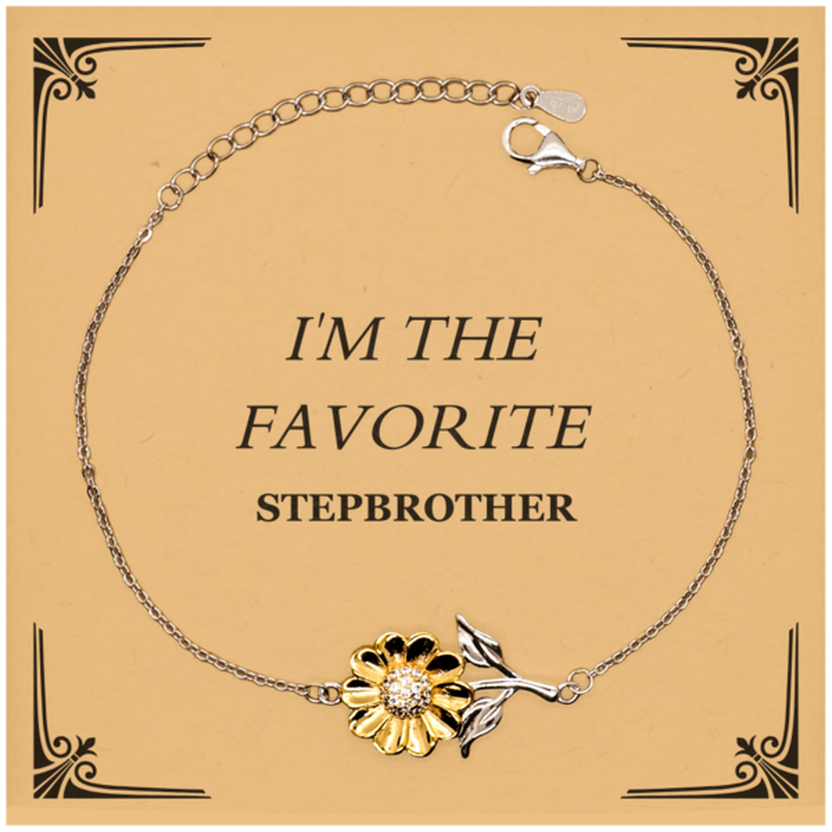 im the favorite stepbrother sunflower bracelet for stepbrothers birthday gift inspiration confidence support graduation accessories
