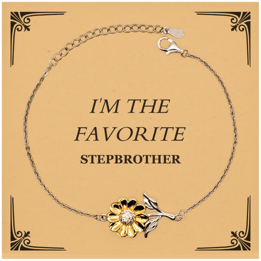 im the favorite stepbrother sunflower bracelet for stepbrothers birthday gift inspiration confidence support graduation accessories