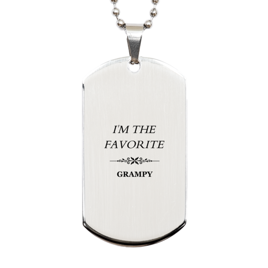 im the favorite grampy silver dog tag engraved grandpa gift for birthday christmas and veterans day unique dog tag for grampy with confidence and hope
