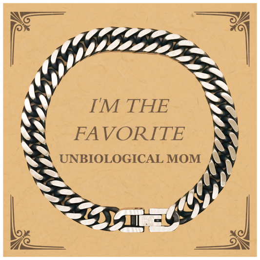unbiological mom cuban link chain bracelet im the favorite mothers day jewelry gift for her with confidence and love